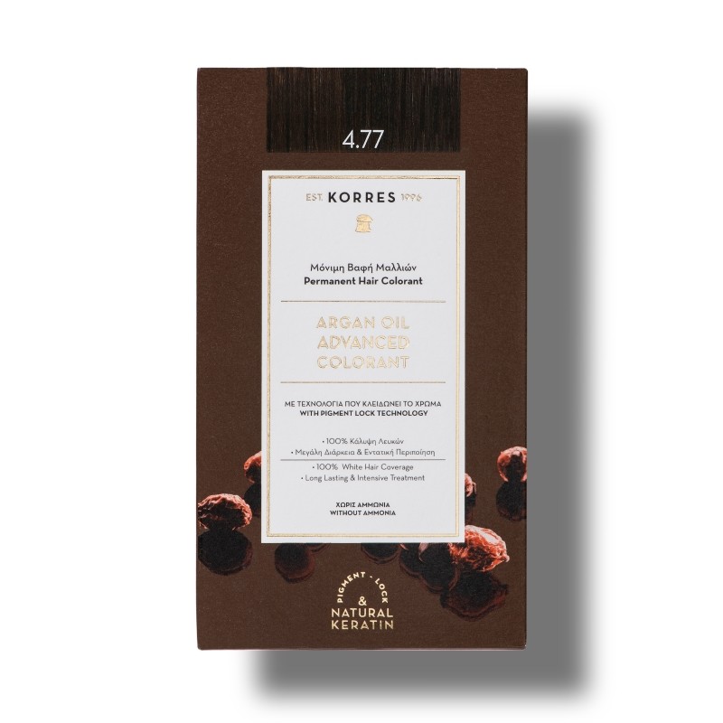 Coloration permanente 4.77 Chatain Naturel Marron Intense 