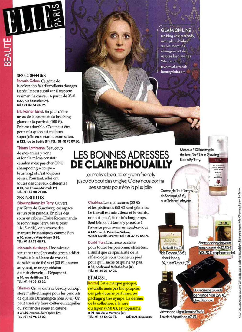 KORRES DANS ELLE (SUITE)